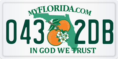 FL license plate 0432DB