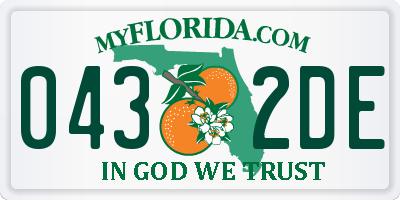 FL license plate 0432DE