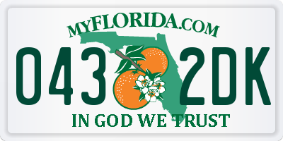 FL license plate 0432DK