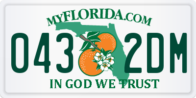 FL license plate 0432DM