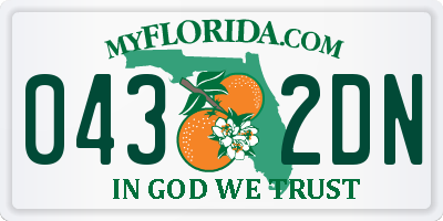FL license plate 0432DN