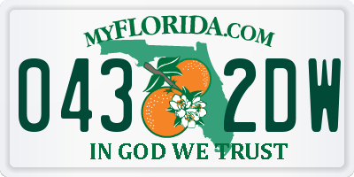 FL license plate 0432DW