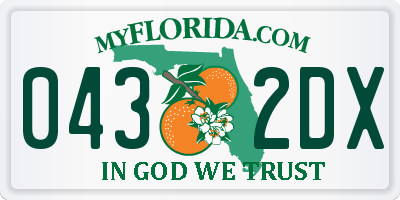 FL license plate 0432DX