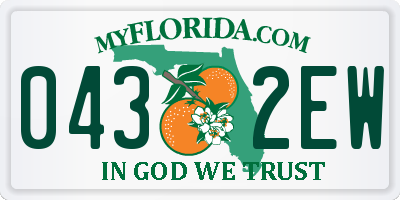 FL license plate 0432EW