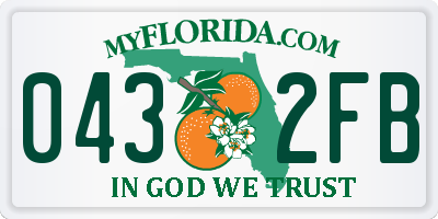 FL license plate 0432FB