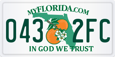 FL license plate 0432FC