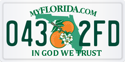 FL license plate 0432FD