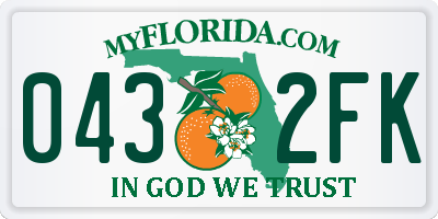 FL license plate 0432FK