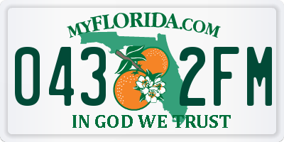 FL license plate 0432FM
