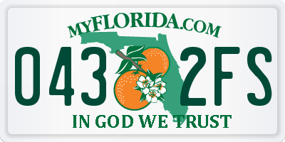 FL license plate 0432FS