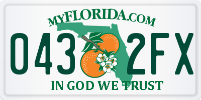 FL license plate 0432FX