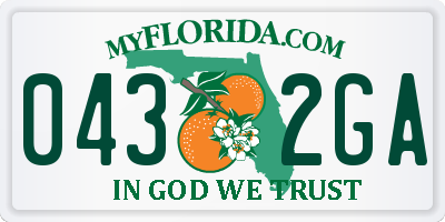 FL license plate 0432GA