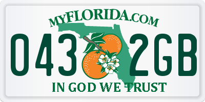 FL license plate 0432GB