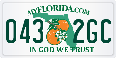 FL license plate 0432GC