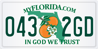 FL license plate 0432GD