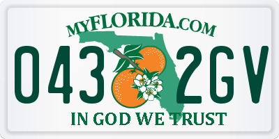 FL license plate 0432GV