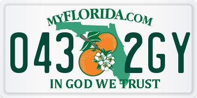 FL license plate 0432GY