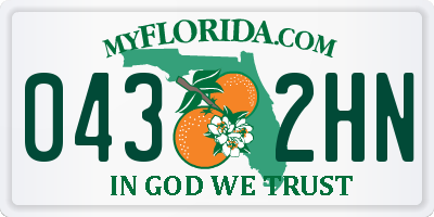 FL license plate 0432HN