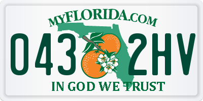 FL license plate 0432HV