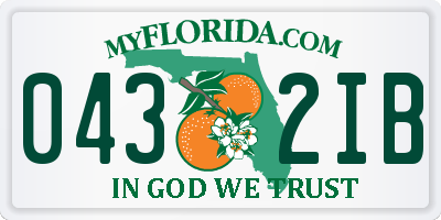 FL license plate 0432IB