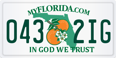 FL license plate 0432IG