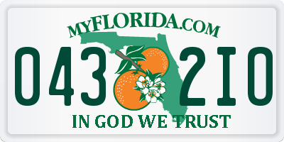 FL license plate 0432IO