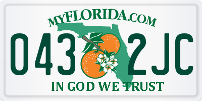 FL license plate 0432JC