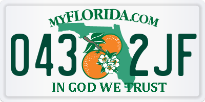 FL license plate 0432JF