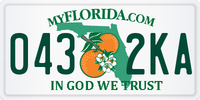 FL license plate 0432KA