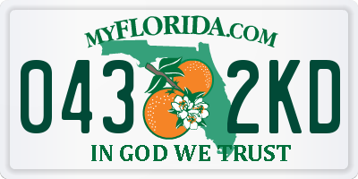 FL license plate 0432KD