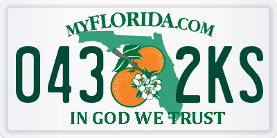 FL license plate 0432KS