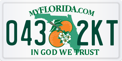 FL license plate 0432KT