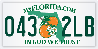 FL license plate 0432LB