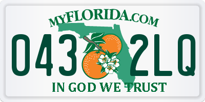 FL license plate 0432LQ