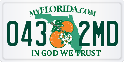 FL license plate 0432MD