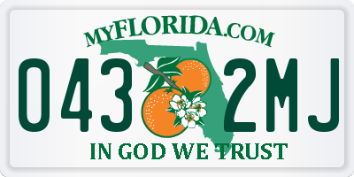 FL license plate 0432MJ