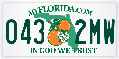FL license plate 0432MW
