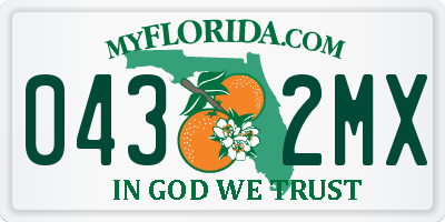 FL license plate 0432MX