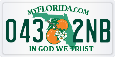FL license plate 0432NB