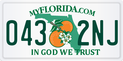 FL license plate 0432NJ