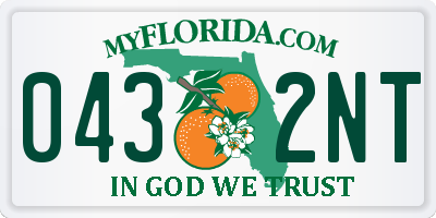 FL license plate 0432NT