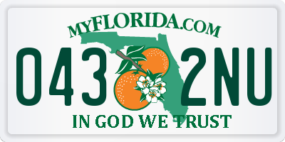 FL license plate 0432NU