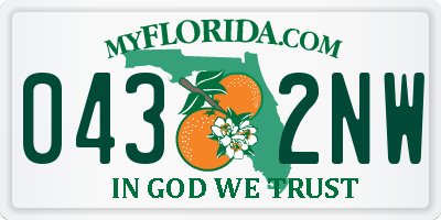 FL license plate 0432NW
