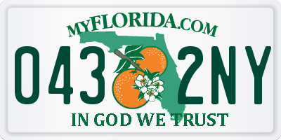 FL license plate 0432NY