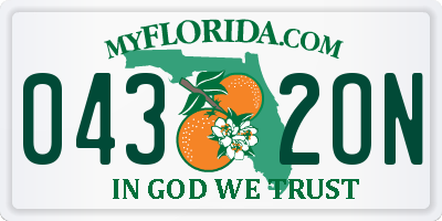 FL license plate 0432ON