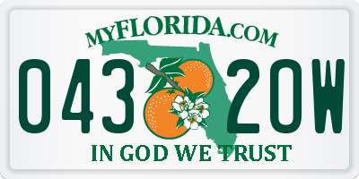 FL license plate 0432OW
