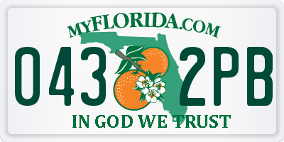 FL license plate 0432PB