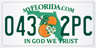 FL license plate 0432PC