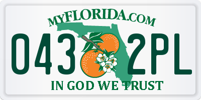 FL license plate 0432PL