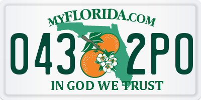 FL license plate 0432PO